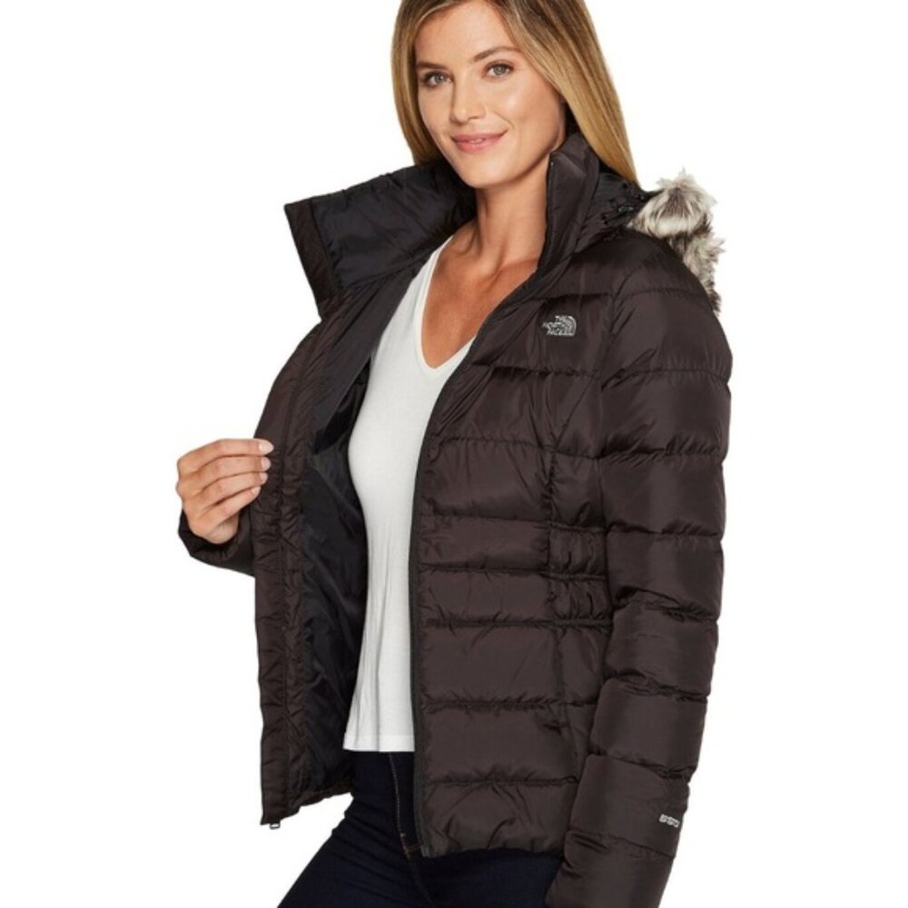 The North Face Women's Gotham Jacket II Black Goose Down Hoodie size Medium - Picture 3 of 7
